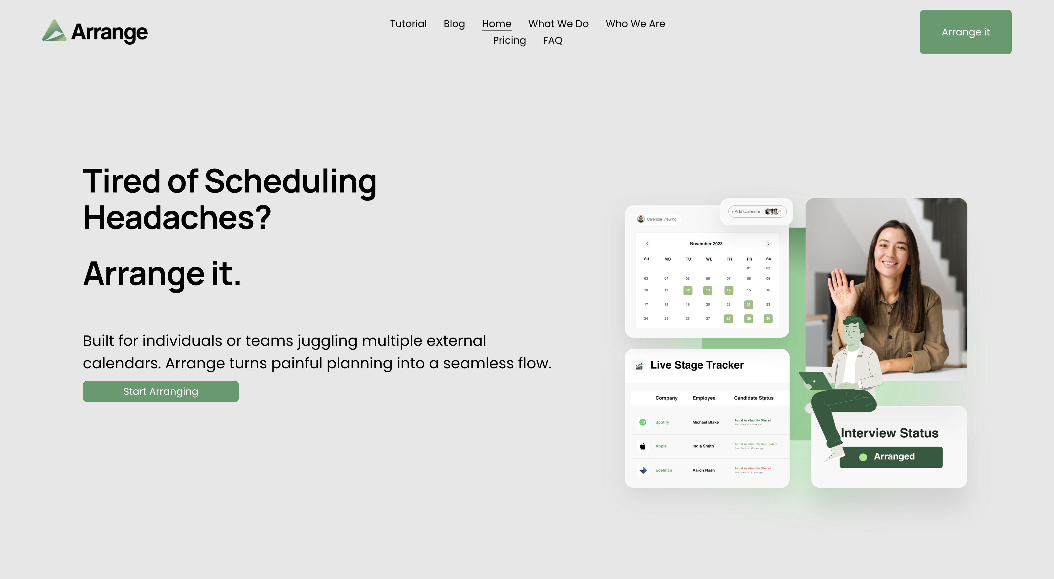 Arrange – AI-Powered Scheduling Platform
